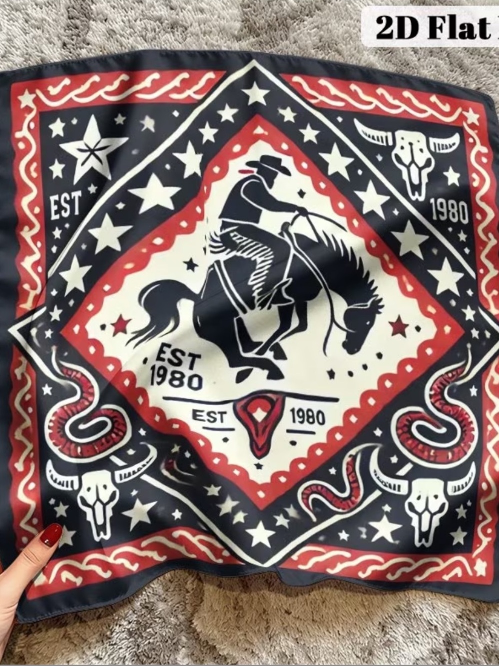 Cowboy Bandana Scarf 27.5” - Picture 9 of 9